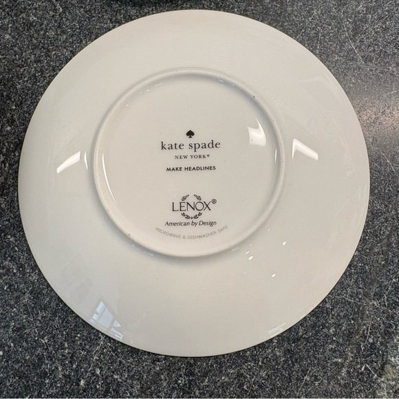Kate Spade Charm Lenox Makeup Headlines Tidbit Plates, Set of 4, 5.75" - Picture 6 of 7
